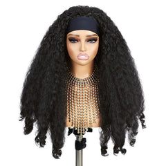 Quantum Love glueless headband wig showing quick secure fit with magic tape
