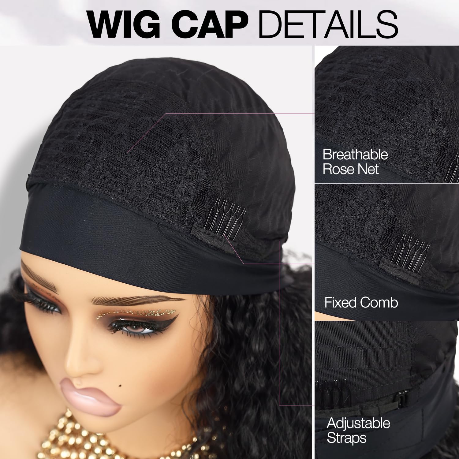 Quantum Love wear and go curly headband wig ready for daily routines