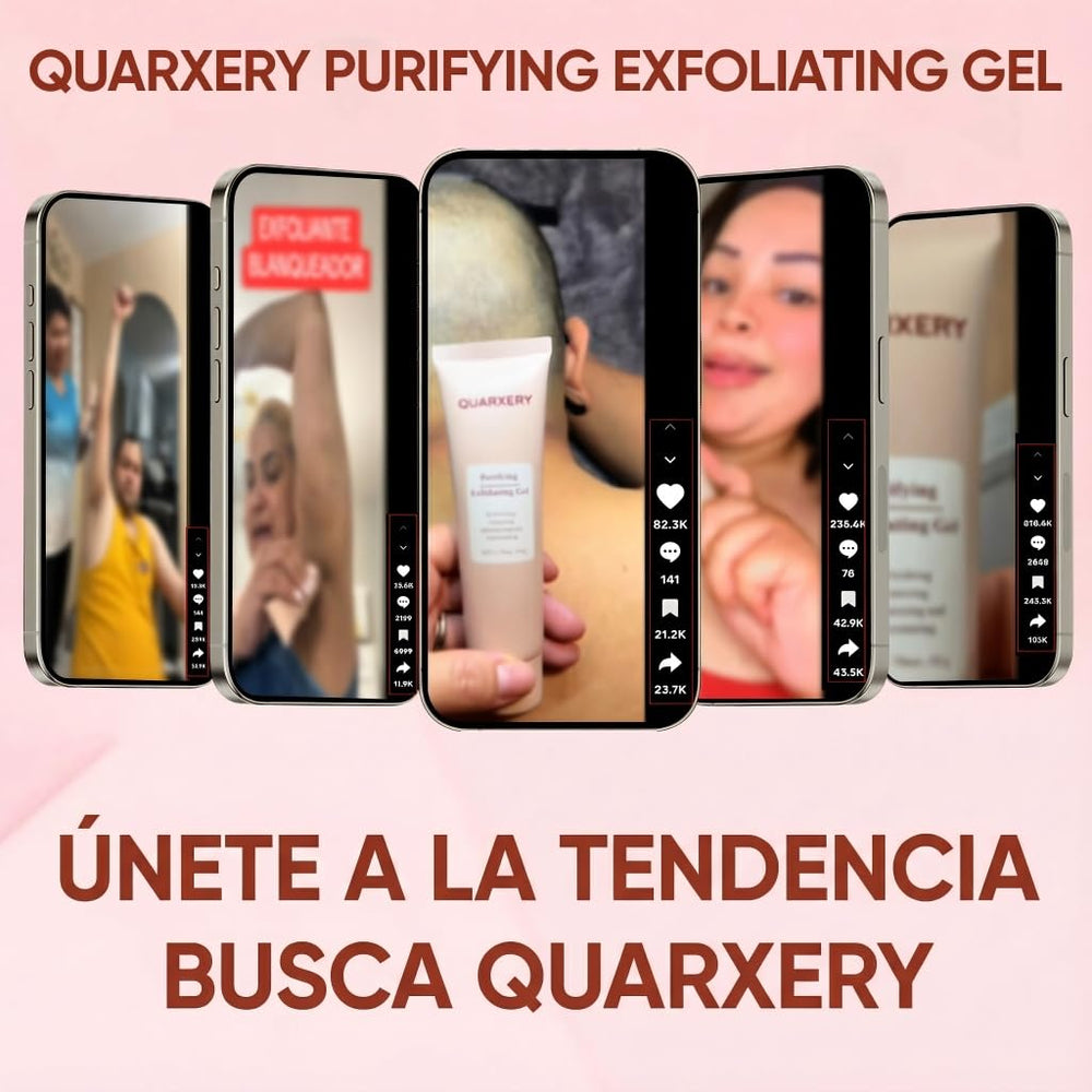Aplicación en manos de QUARXERY, exfoliante suave para piel limpia.