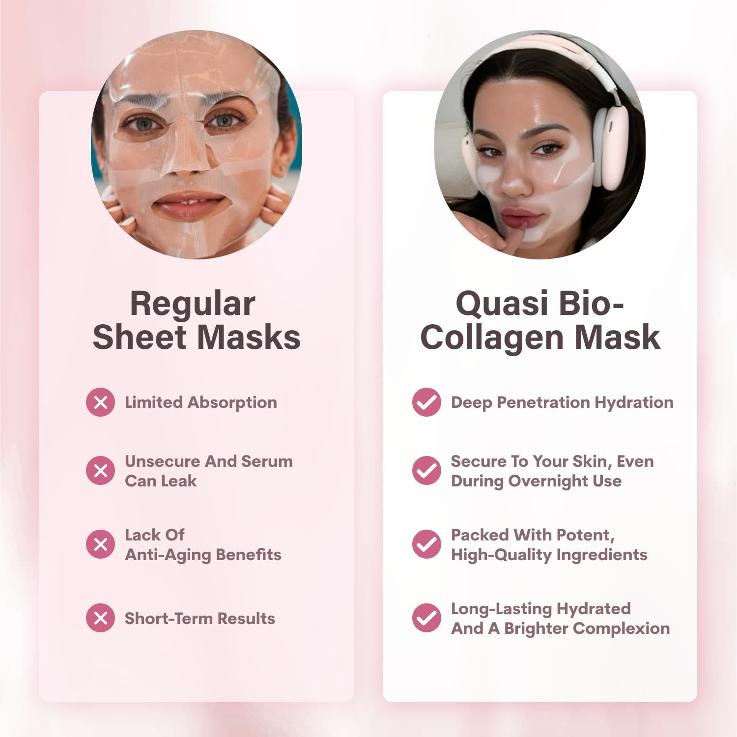 Quasi Bio-Collagen mascarilla de noche con sensación suave y rejuvenecedora.