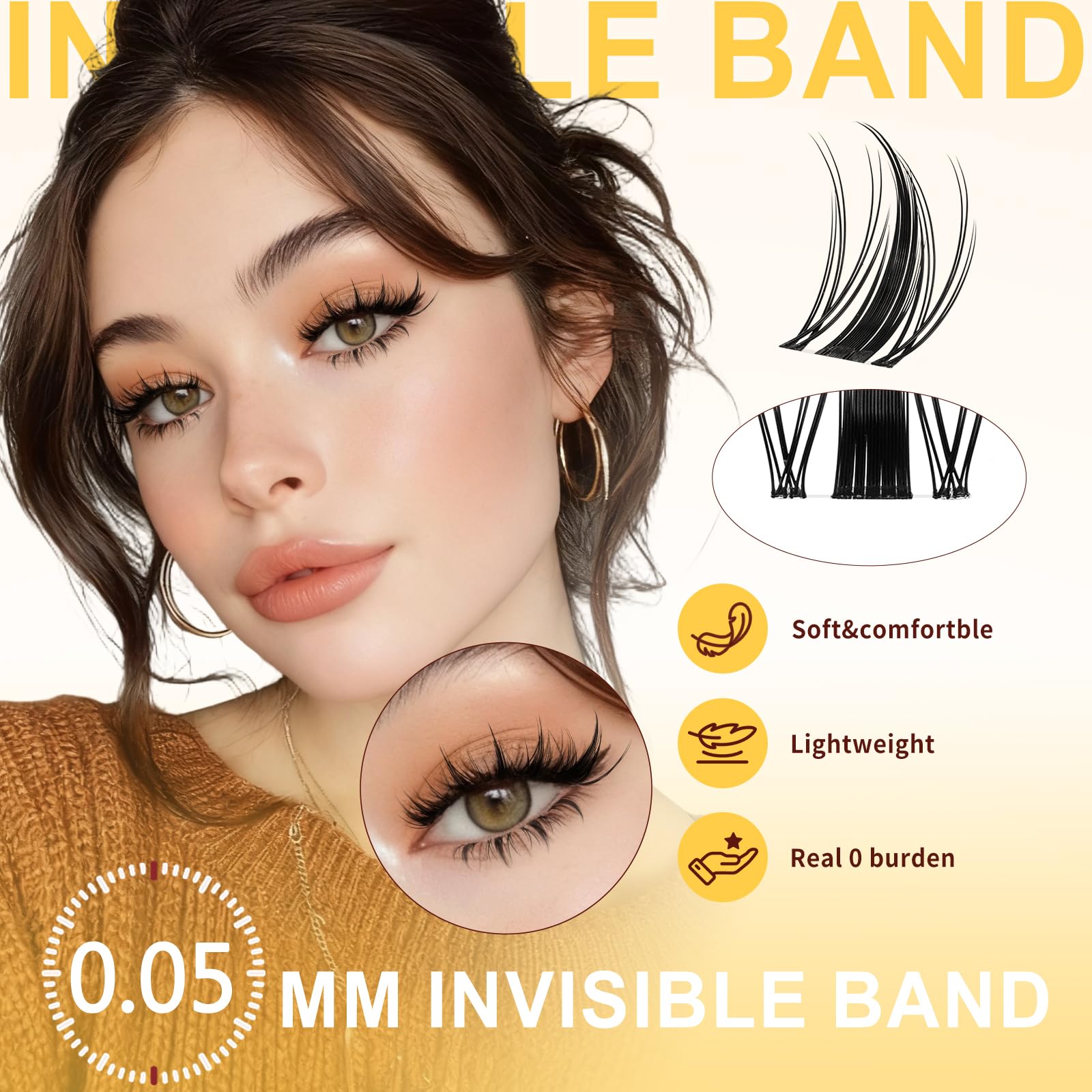 QUEWEL Fairy-Lash-Clusters Kit Fibra sintética suave y ligera