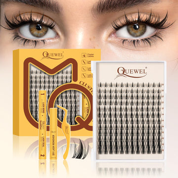 QUEWEL Fairy-Lash-Clusters Kit Presentación del kit para automaquillaje en casa