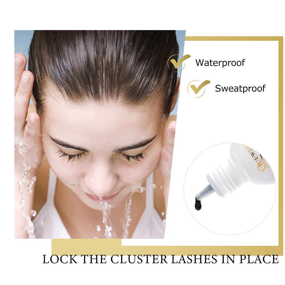 Resistencia al agua del adhesivo QUEWEL para looks duraderos.