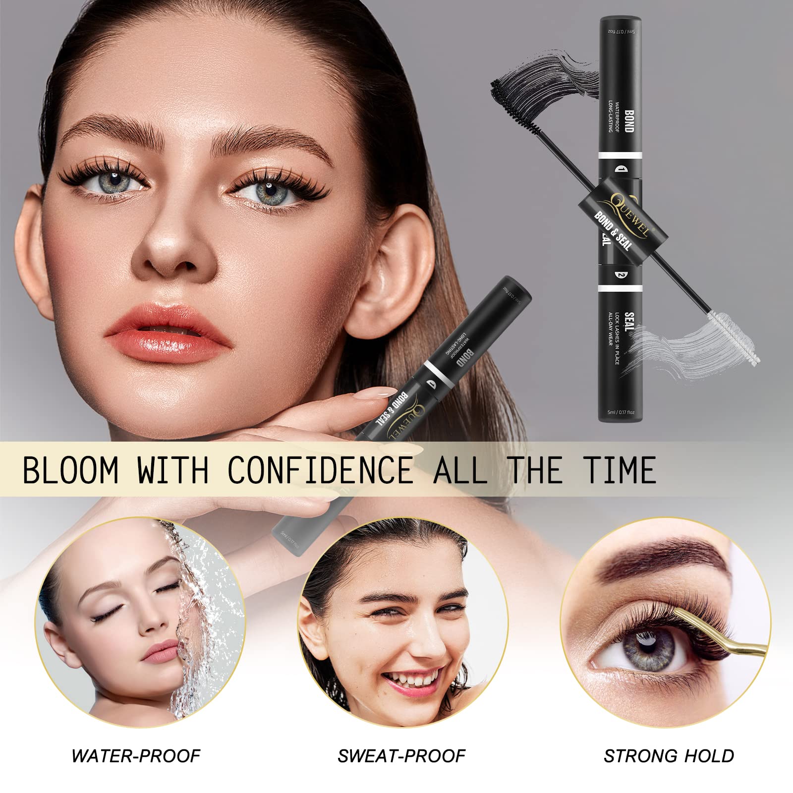 QUEWEL Lash Clusters apto para piel sensible y ojos delicados.
