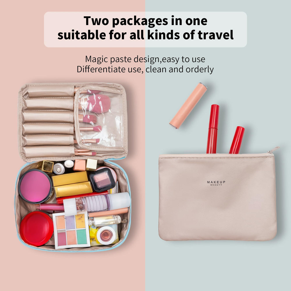 Bolsa Queboom para cosméticos con cremallera doble de acceso rápido.