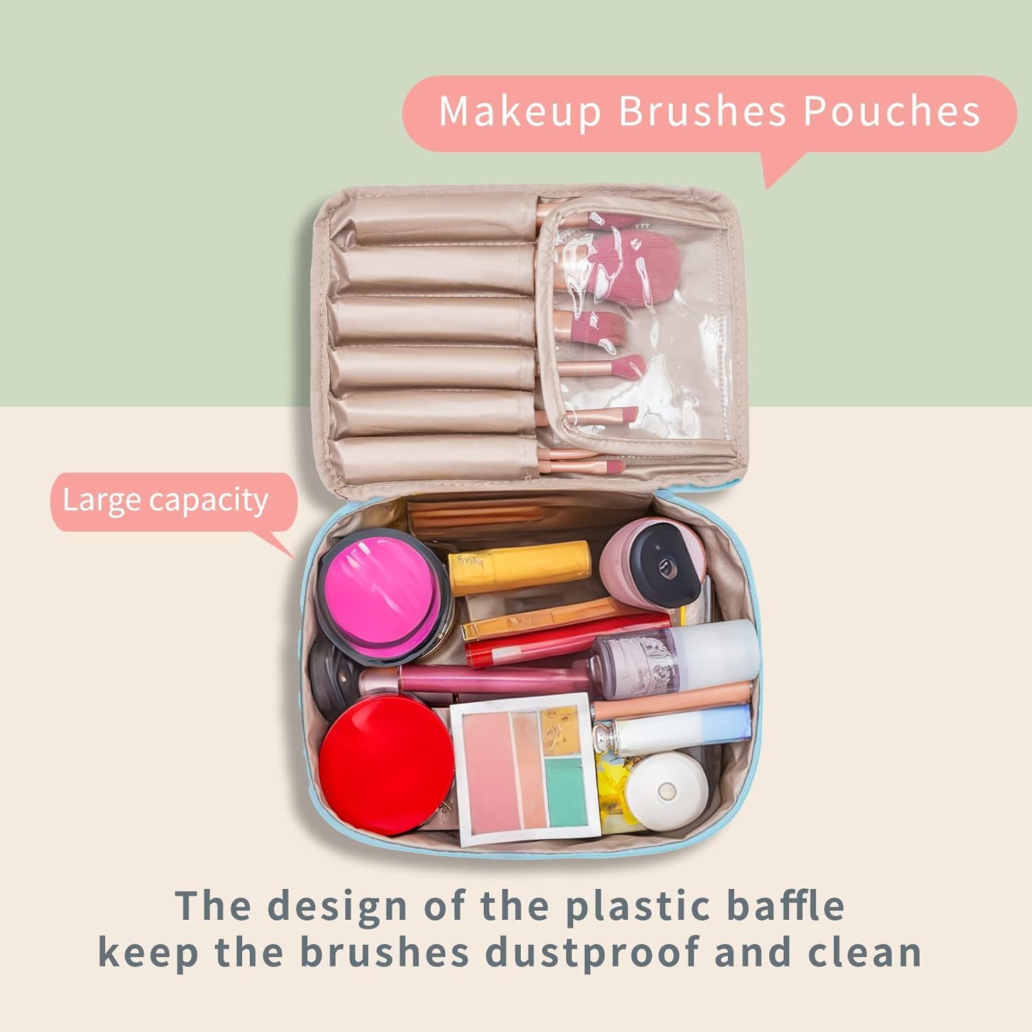 Bolsa Queboom ligera y portátil para cosméticos en viaje.