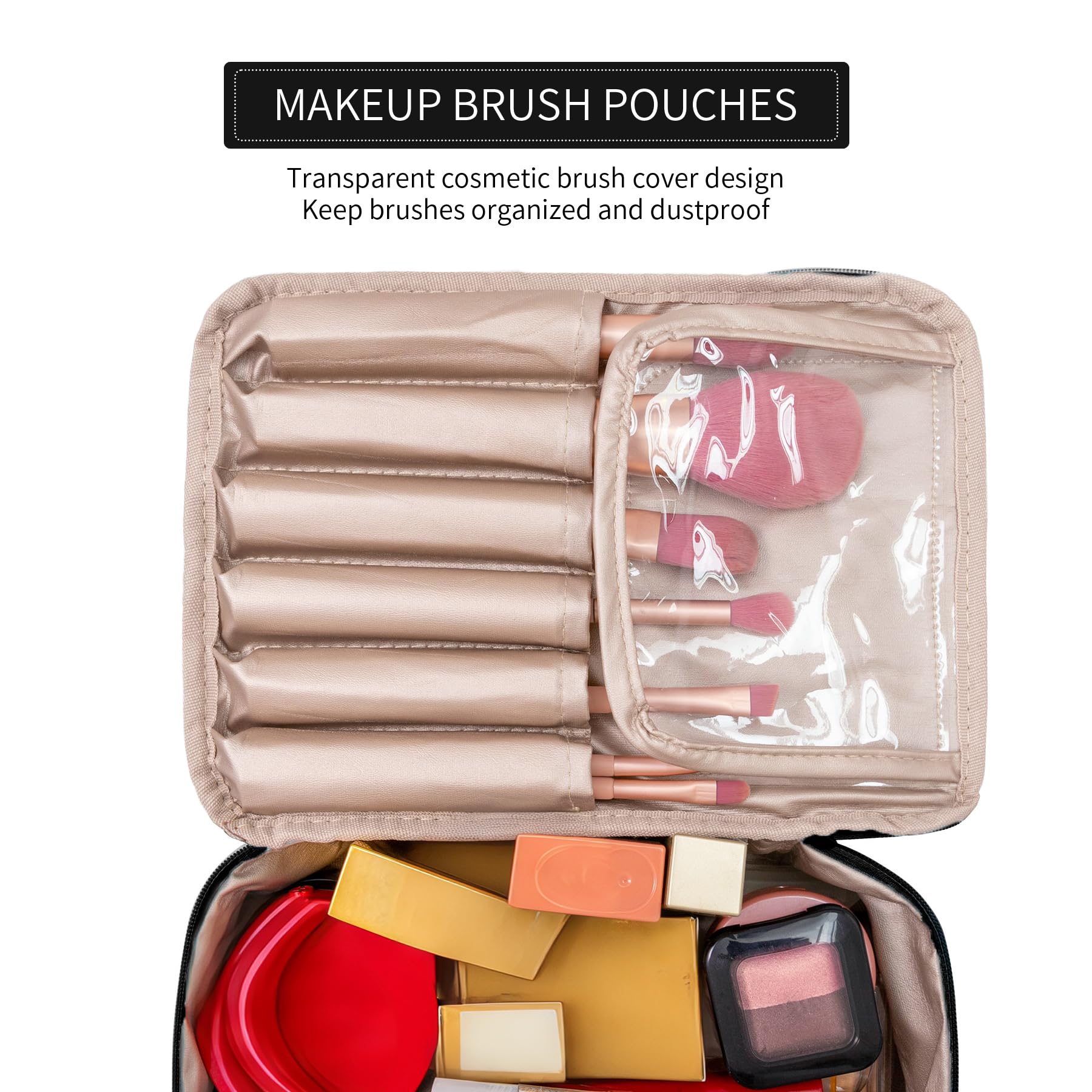 Queboom bolsa maquillaje portátil y ligera para viajes.