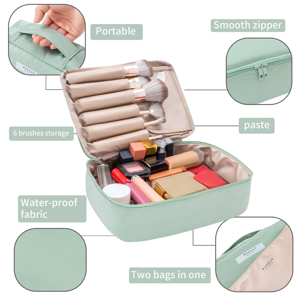 Queboom organizador de 3 compartimentos ordena brochas y productos.