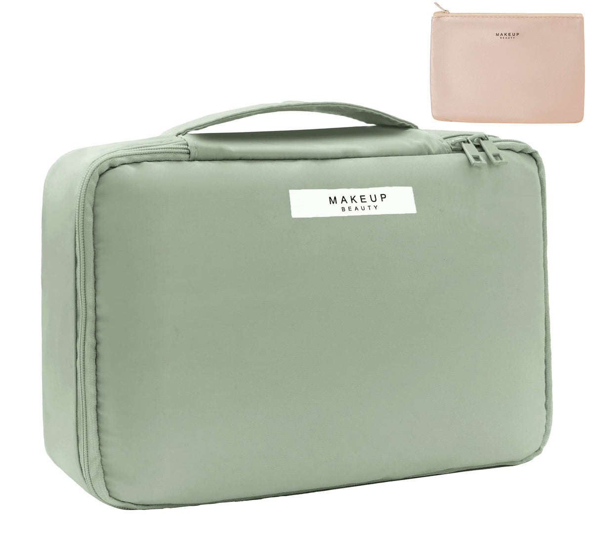 Queboom bolsa de maquillaje para viaje con gran capacidad y organización.