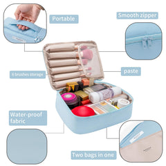 Interior impermeable y acolchado de la bolsa Queboom para cosméticos.
