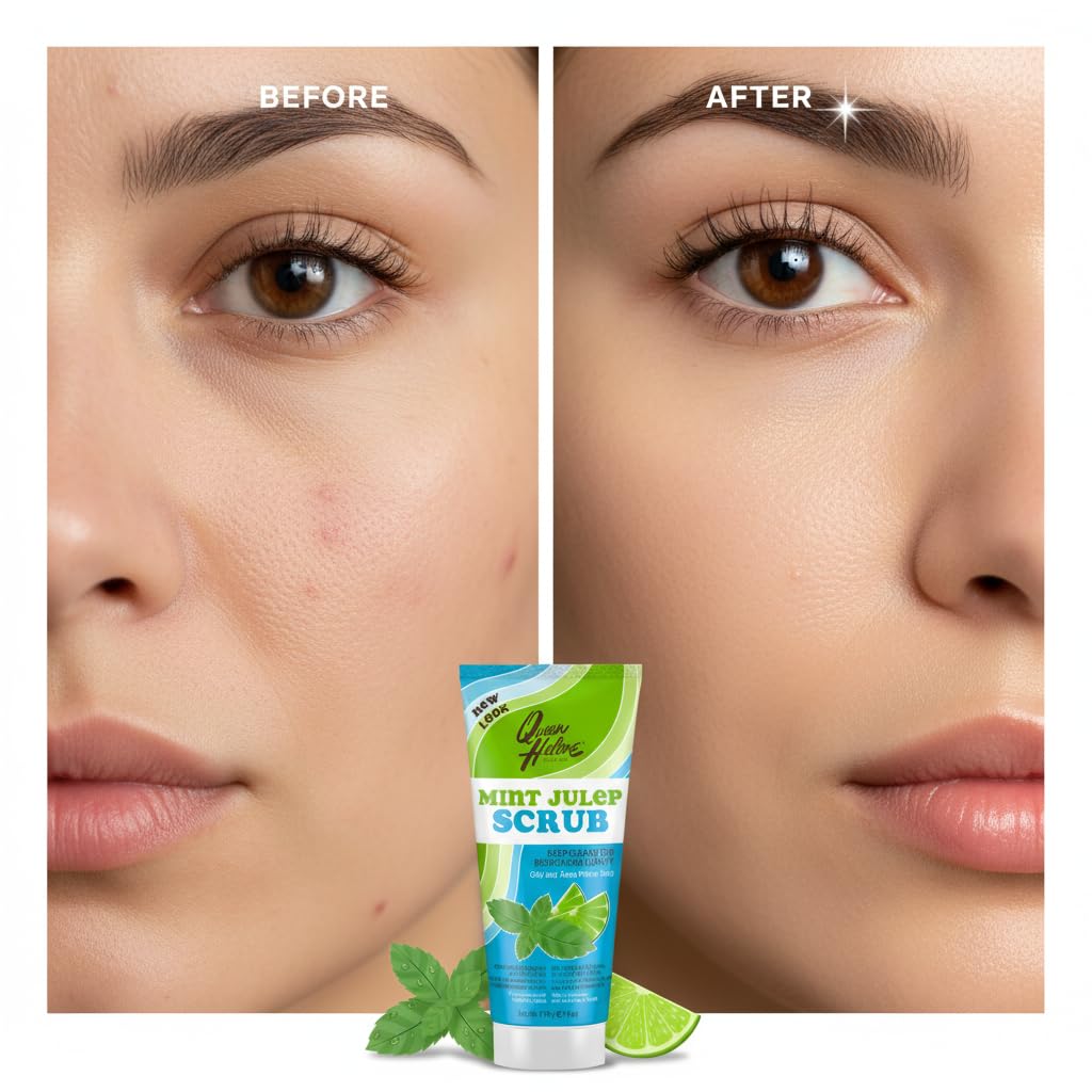 Aplicación suave del exfoliante Mint Julep en la palma para uso diario.