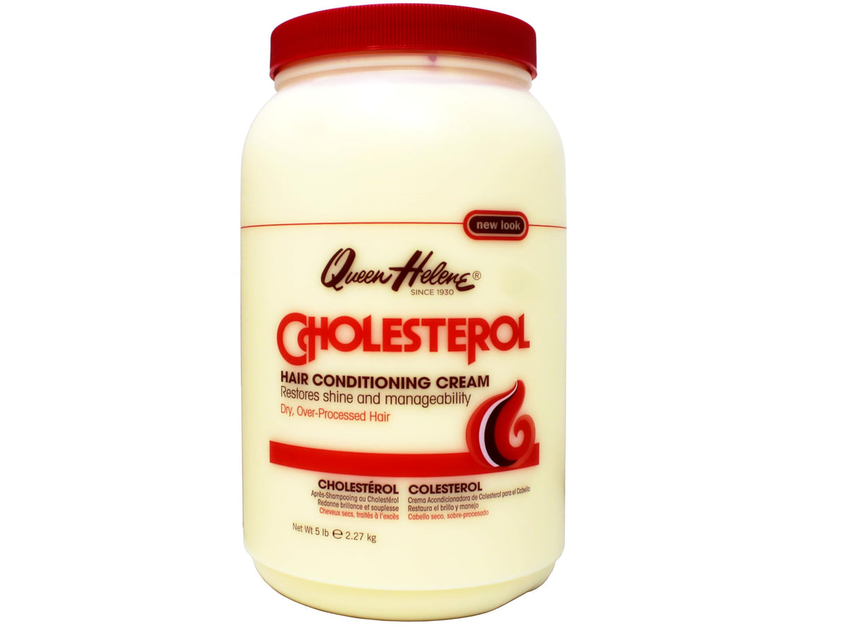 Queen Helene Cholesterol Hair Conditioning Cream in a 5 lb jar for long-lasting moisture.