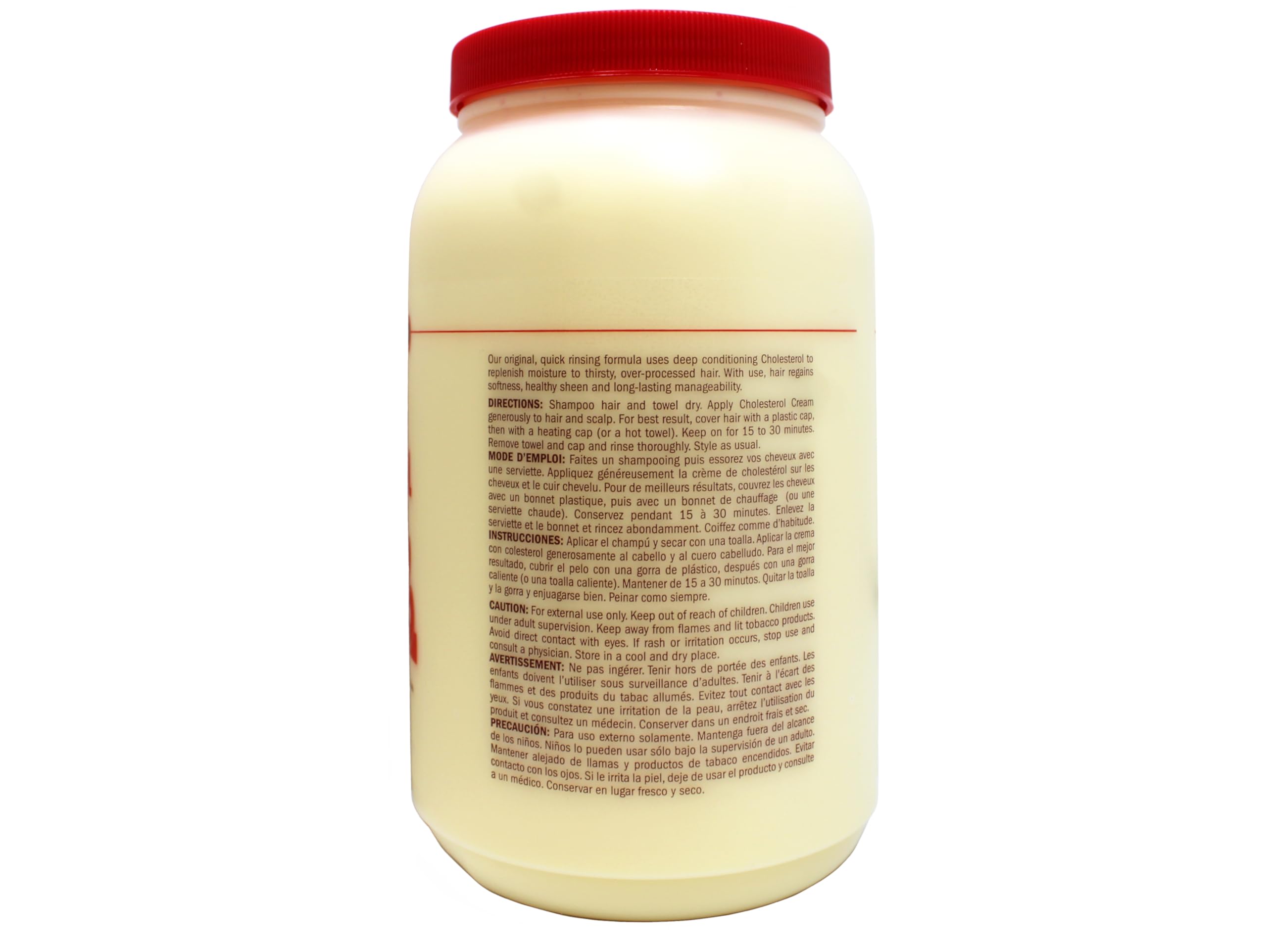 Applying Queen Helene Cholesterol Hair Conditioning Cream to hair for improved manageability.