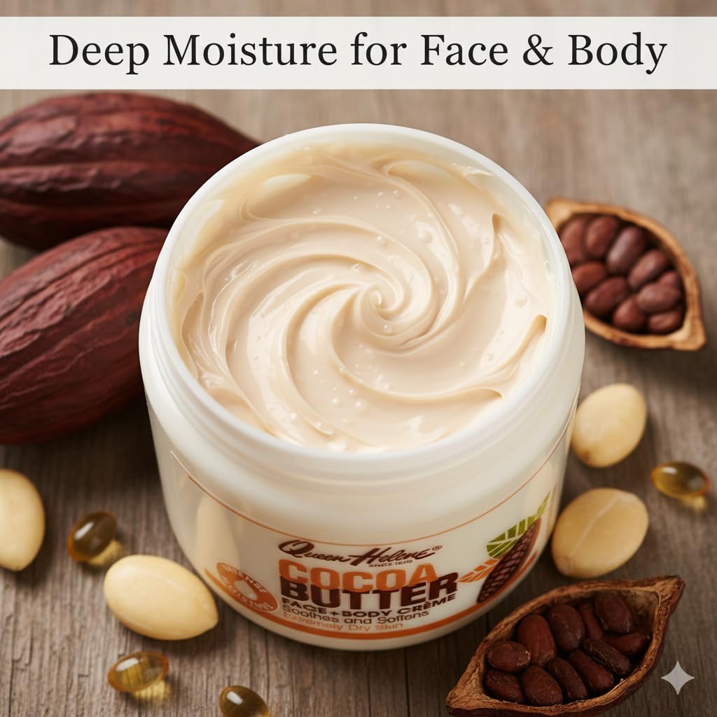 Aplicación en manos con Queen Helene Cocoa Butter, cuidado diario.