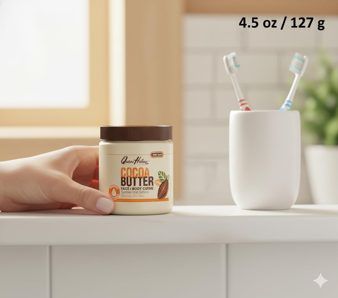 Uso diario de Queen Helene Cocoa Butter para piel hidratada.