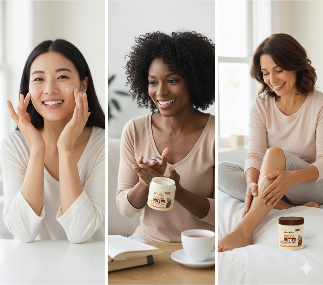 Queen Helene creme-beurre-de-cacao peau-hydratee et nourrie après l application.