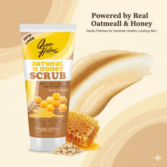 Queen Helene exfoliante suave de avena y miel, textura cercana para ver la suavidad.