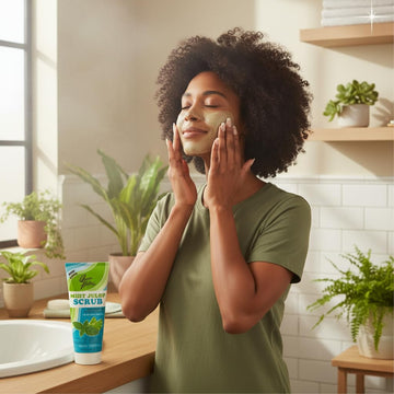 Rutina de cuidado diaria con exfoliante Mint Julep de Queen Helene.