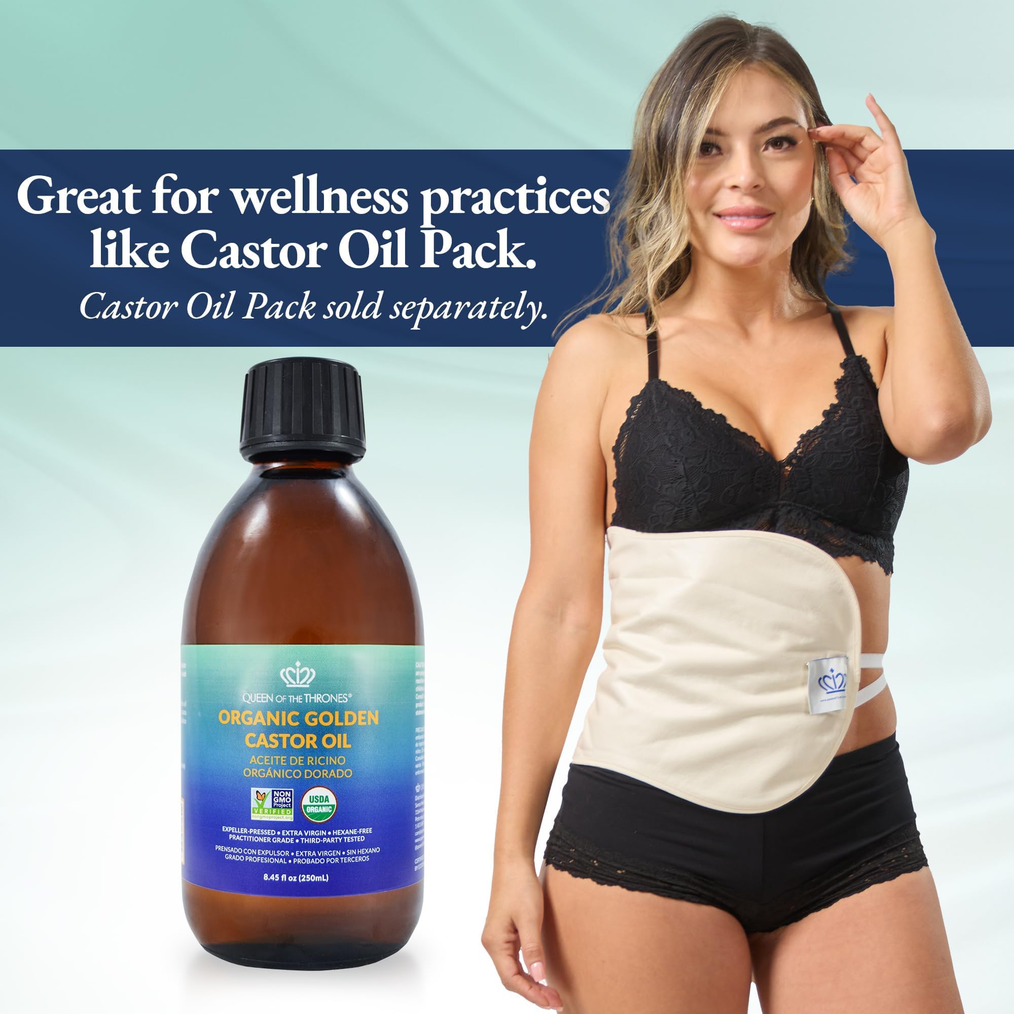 QUEEN OF THE THRONES Organic Golden Castor Oil for lashes and brows conditions.