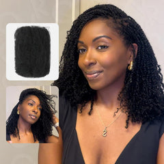 QVR cabello afro rizado en masa, 50 g, 12 pulgadas, negro natural para locs