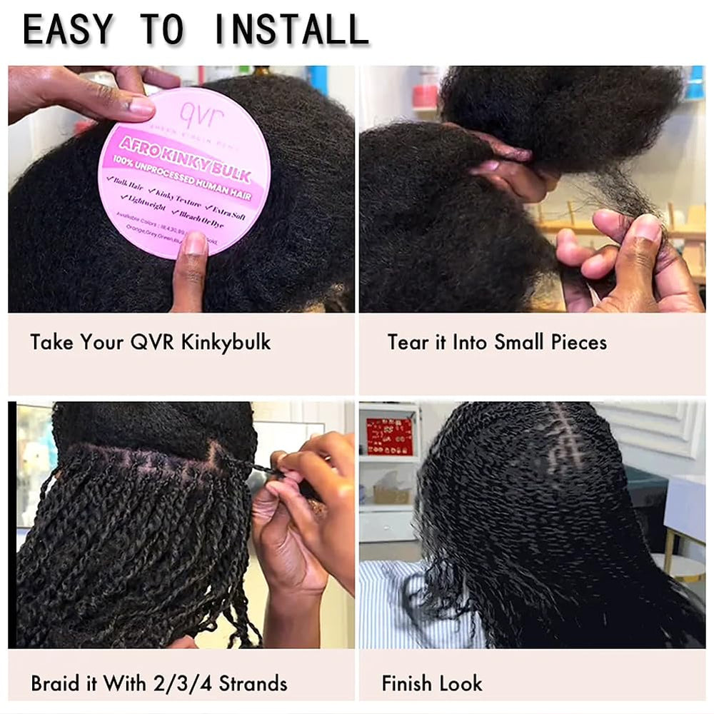 QUEEN VIRGIN REMY Cabello afro rizado a granel, guía para principiantes.
