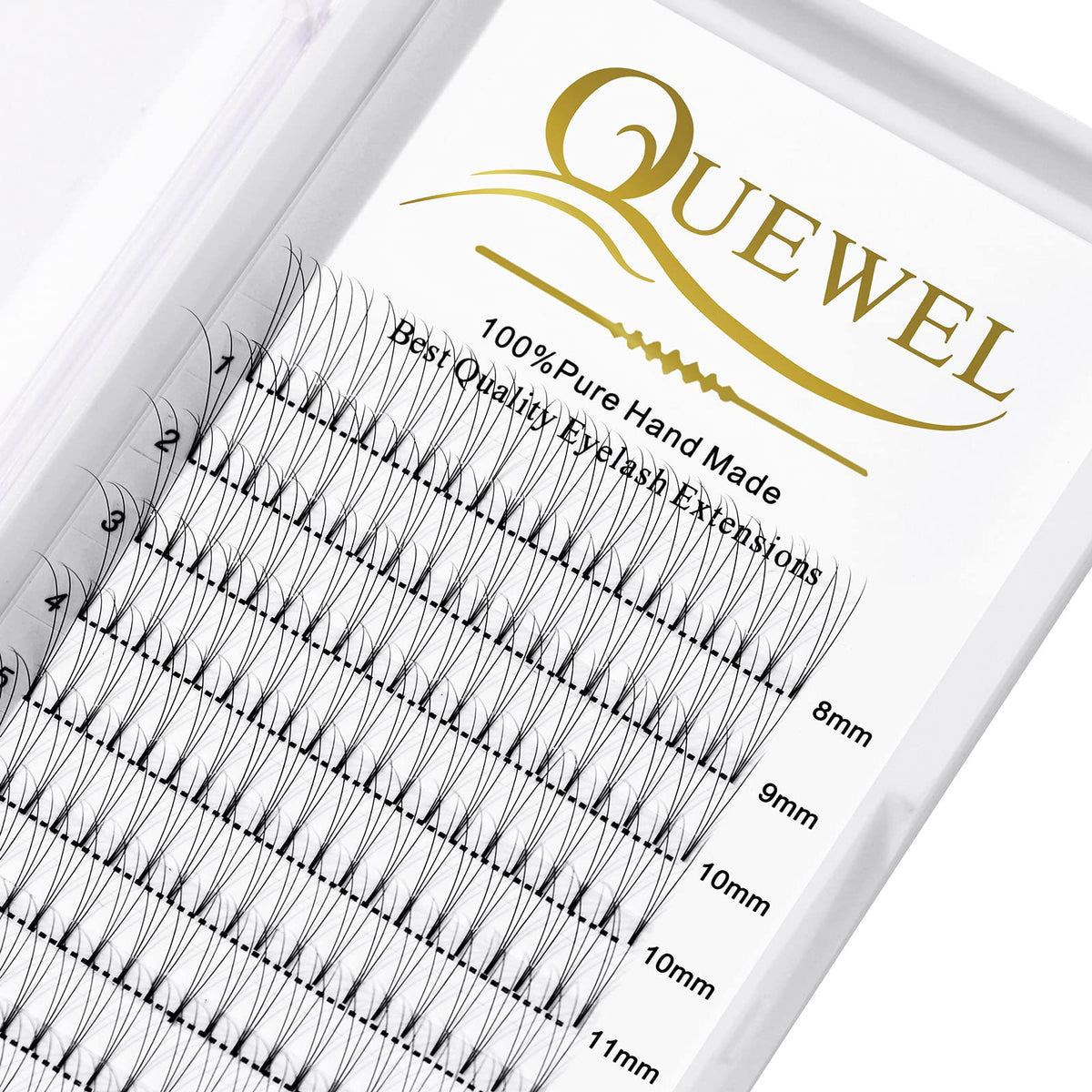 QUEWEL extensiones volumen 3D 0,10mm C mezcla 8-15mm para aspecto natural.