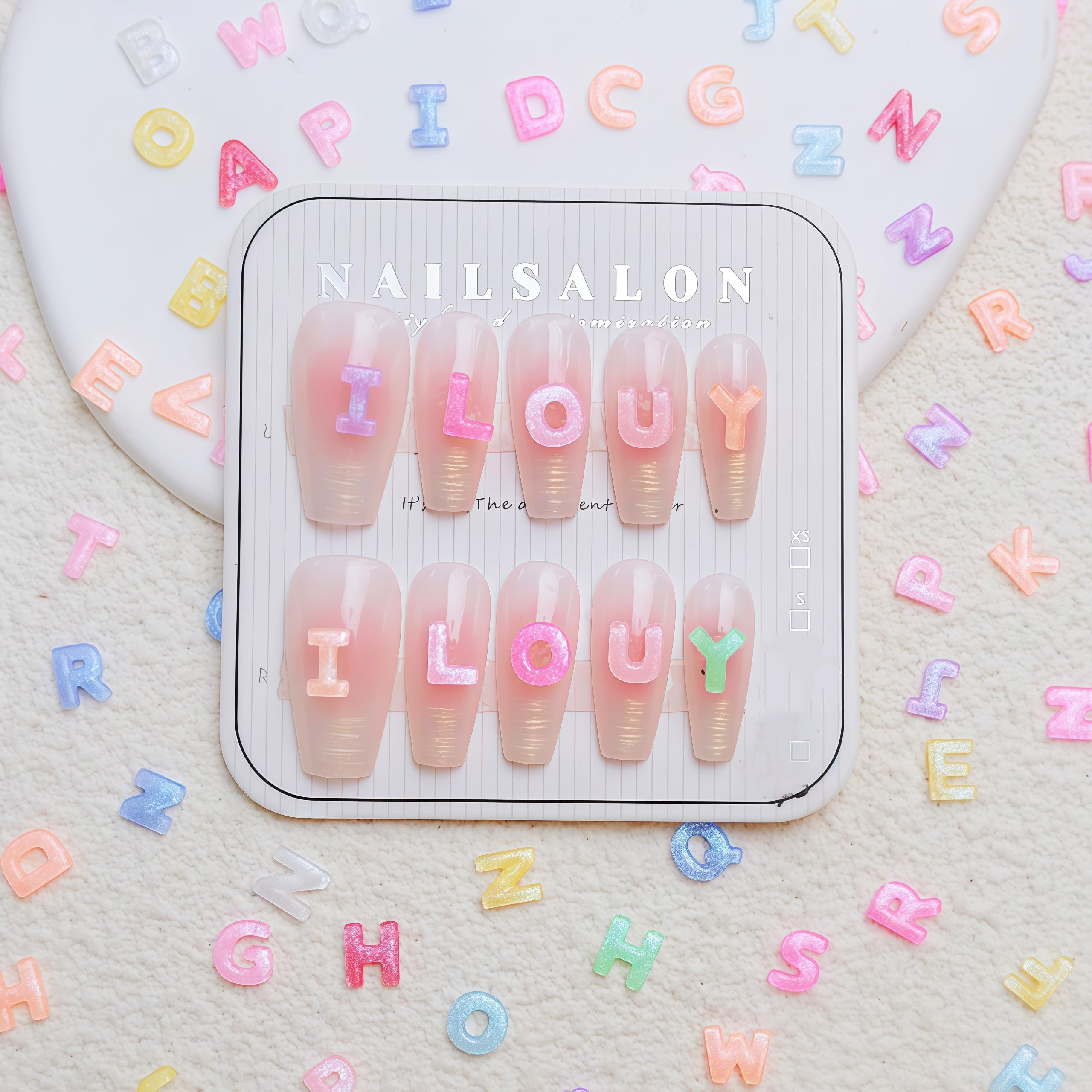Quezadyl letras acrílicas para arte de uñas en 3D