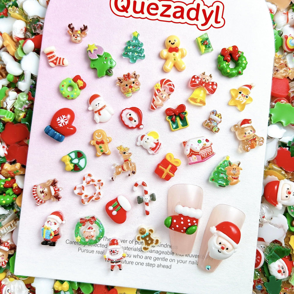 Quezadyl osos navideños en uñas con toque tierno