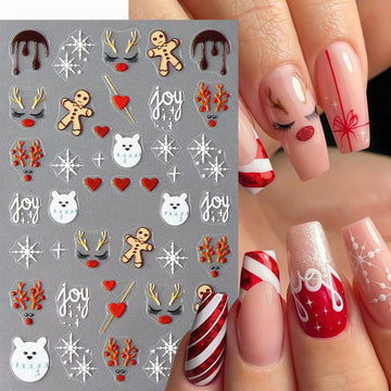 Pegatinas Quezadyl de lazo regalo rojo para uñas, estilo encantador