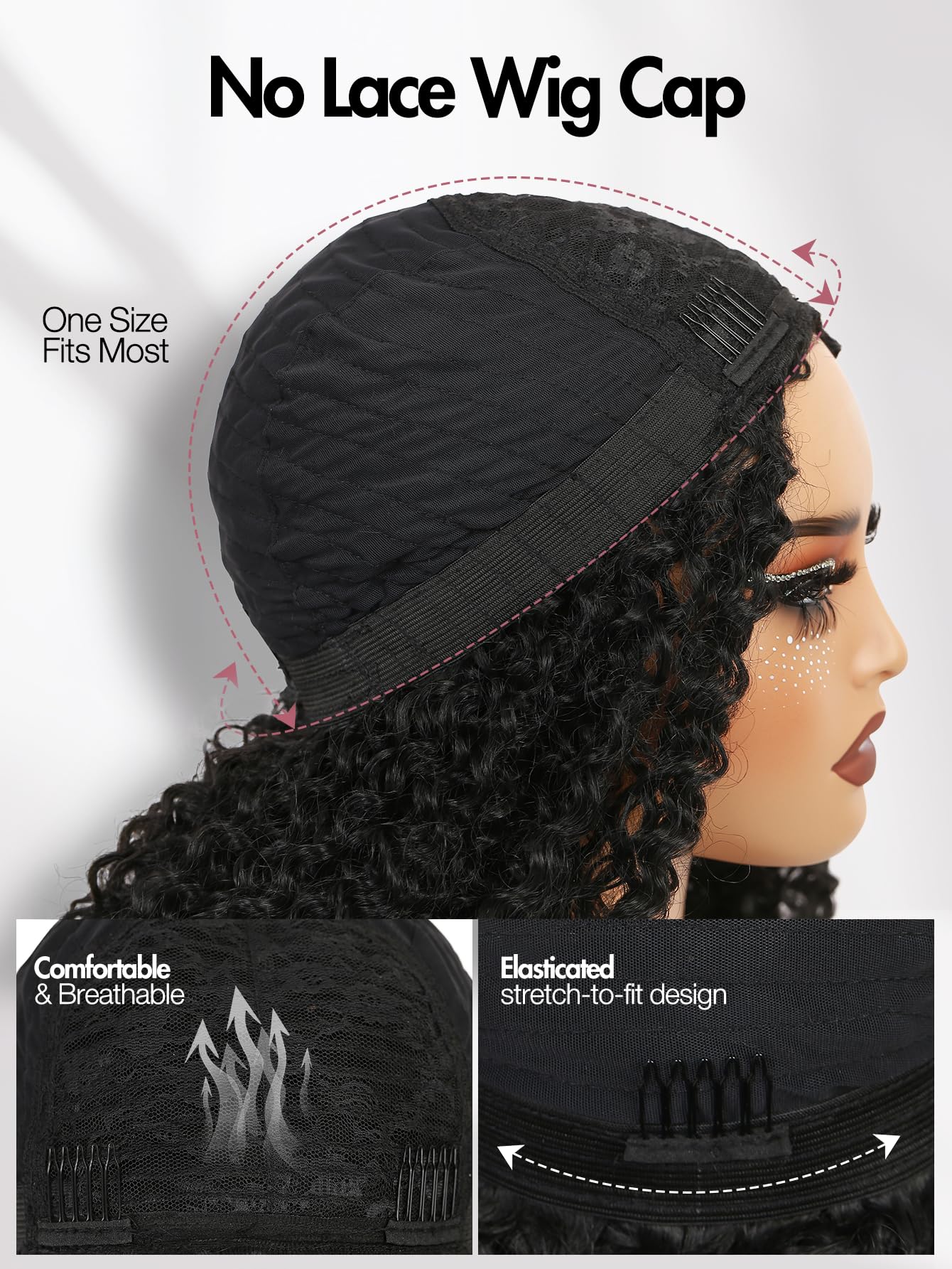 Quickwig Curly Half Wig for Black Women 16in complements darker hair blends.