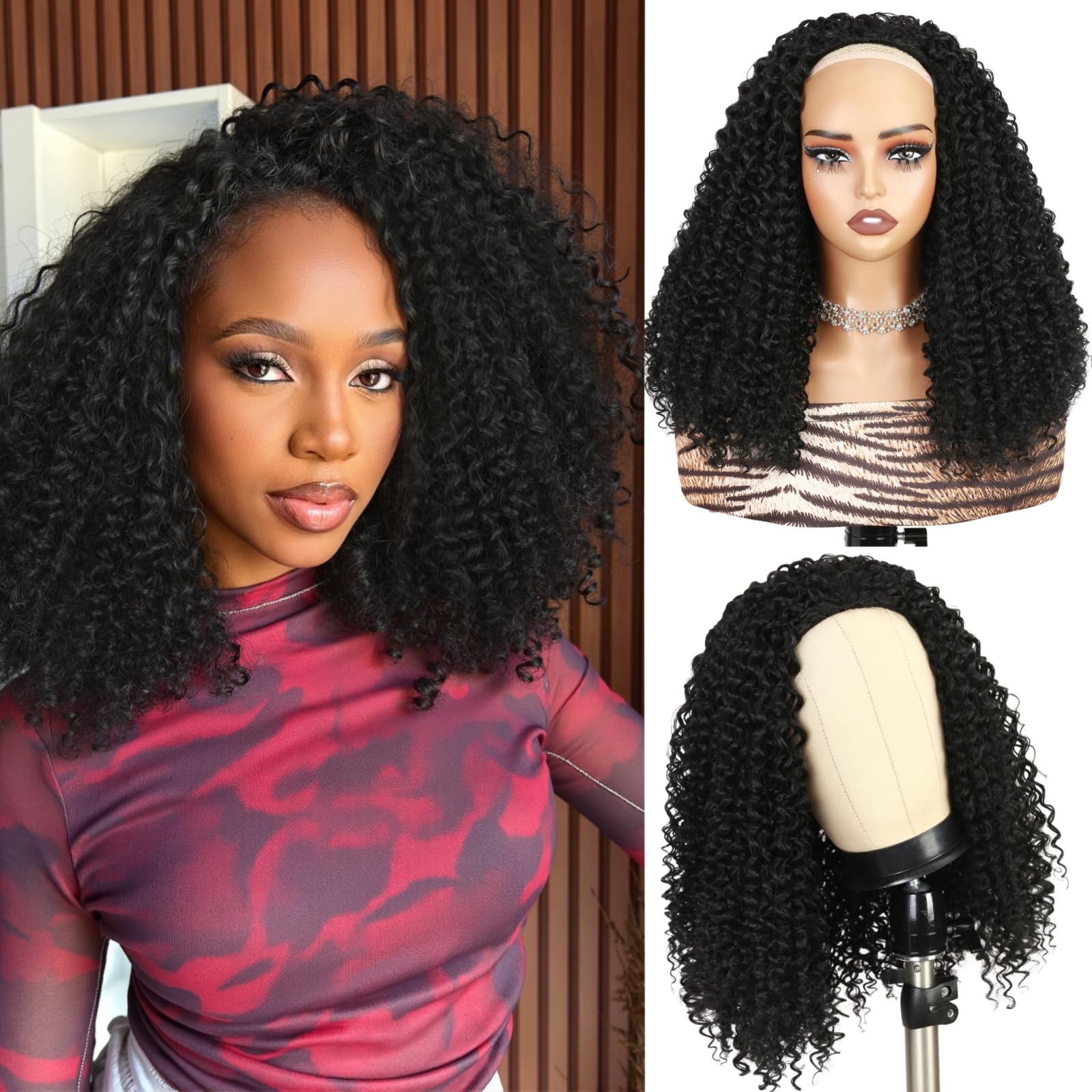 Quickwig Curly Half Wig Water Wave 16in blends naturally for everyday styling.