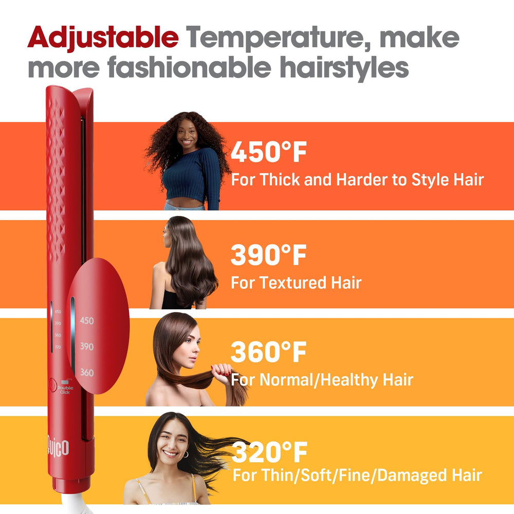 QUICO Alisador de Cabello calor estable 320-450F para resultados consistentes