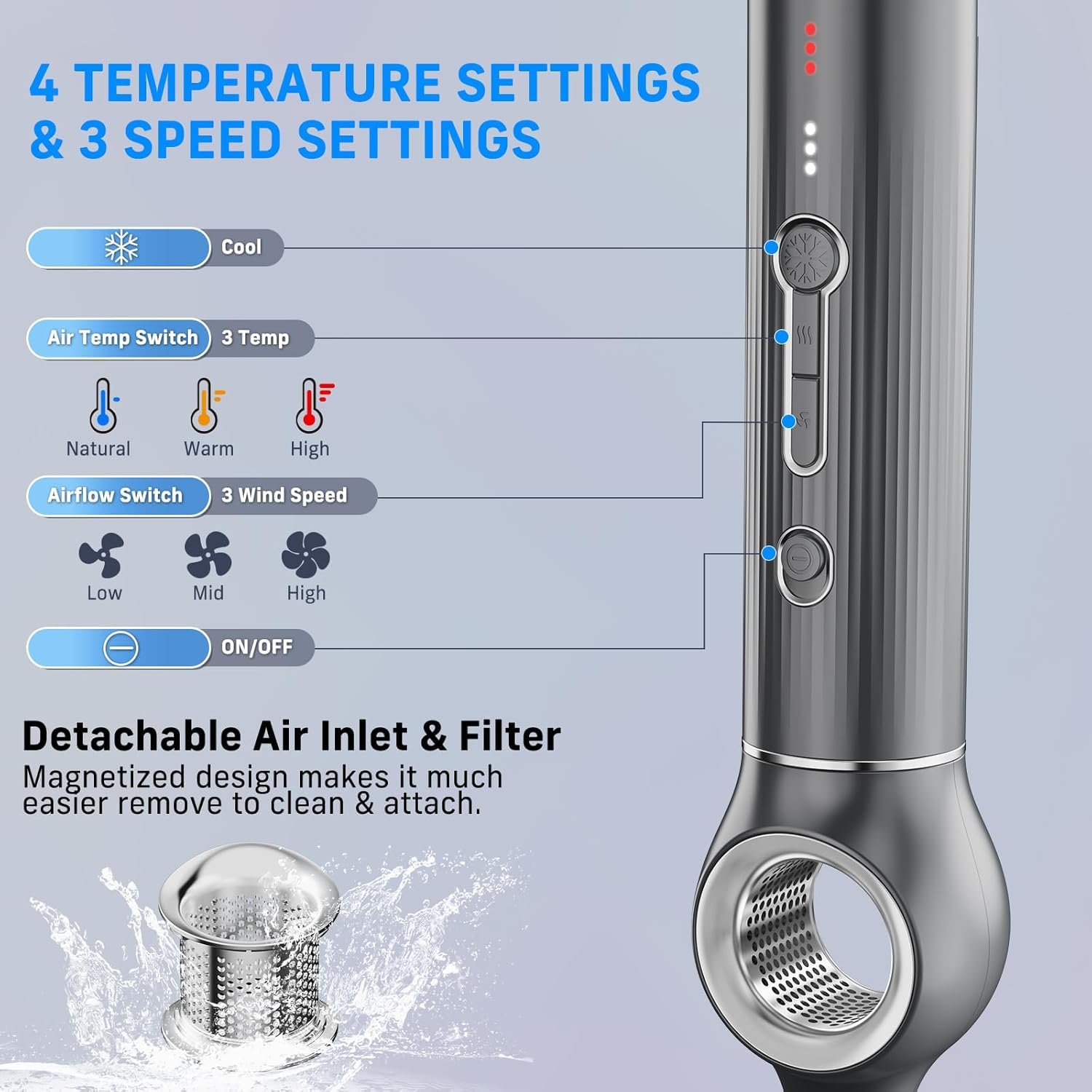 QUICO filtro de aire desmontable para limpieza fácil