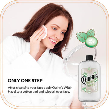 Quinn's hamamelis con aloe vera, ingredientes naturales para hidratación suave.