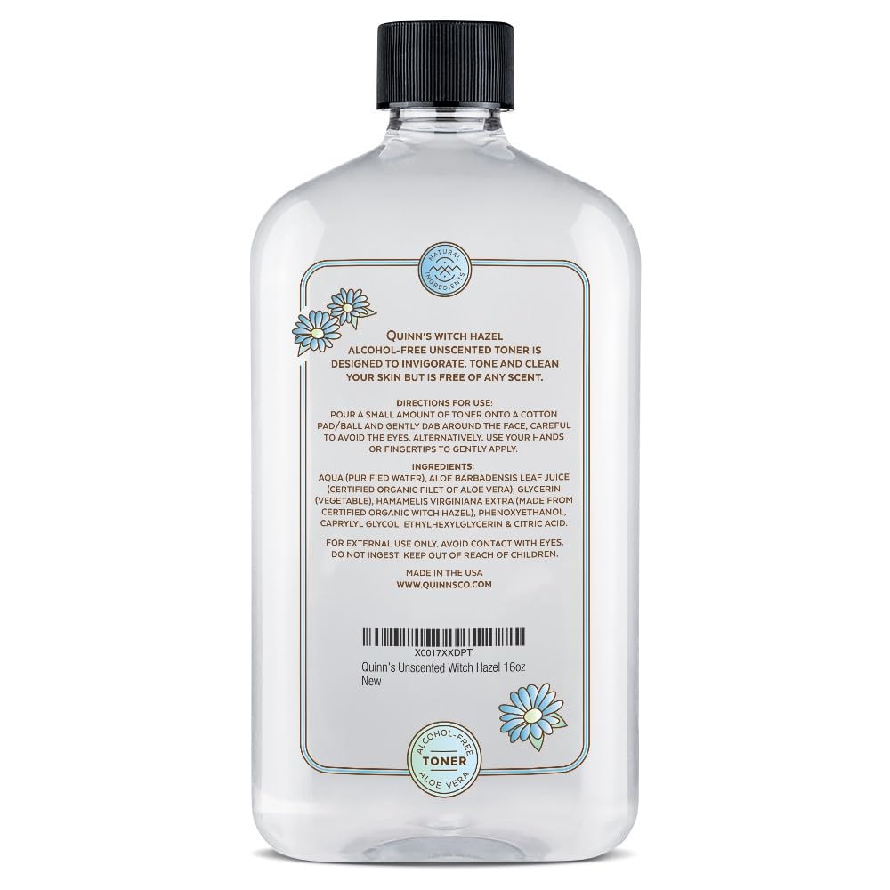 Cuidado diario suave con Quinns hamamelis sin alcohol y aloe vera