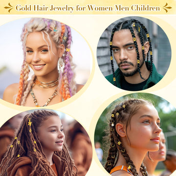 Quinzave clips dorados para trenzas, fáciles de colocar
