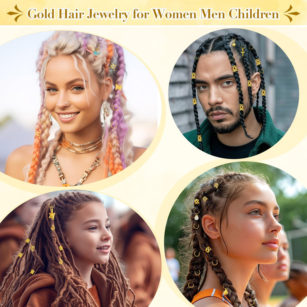 Quinzave clips dorados para trenzas, fáciles de colocar