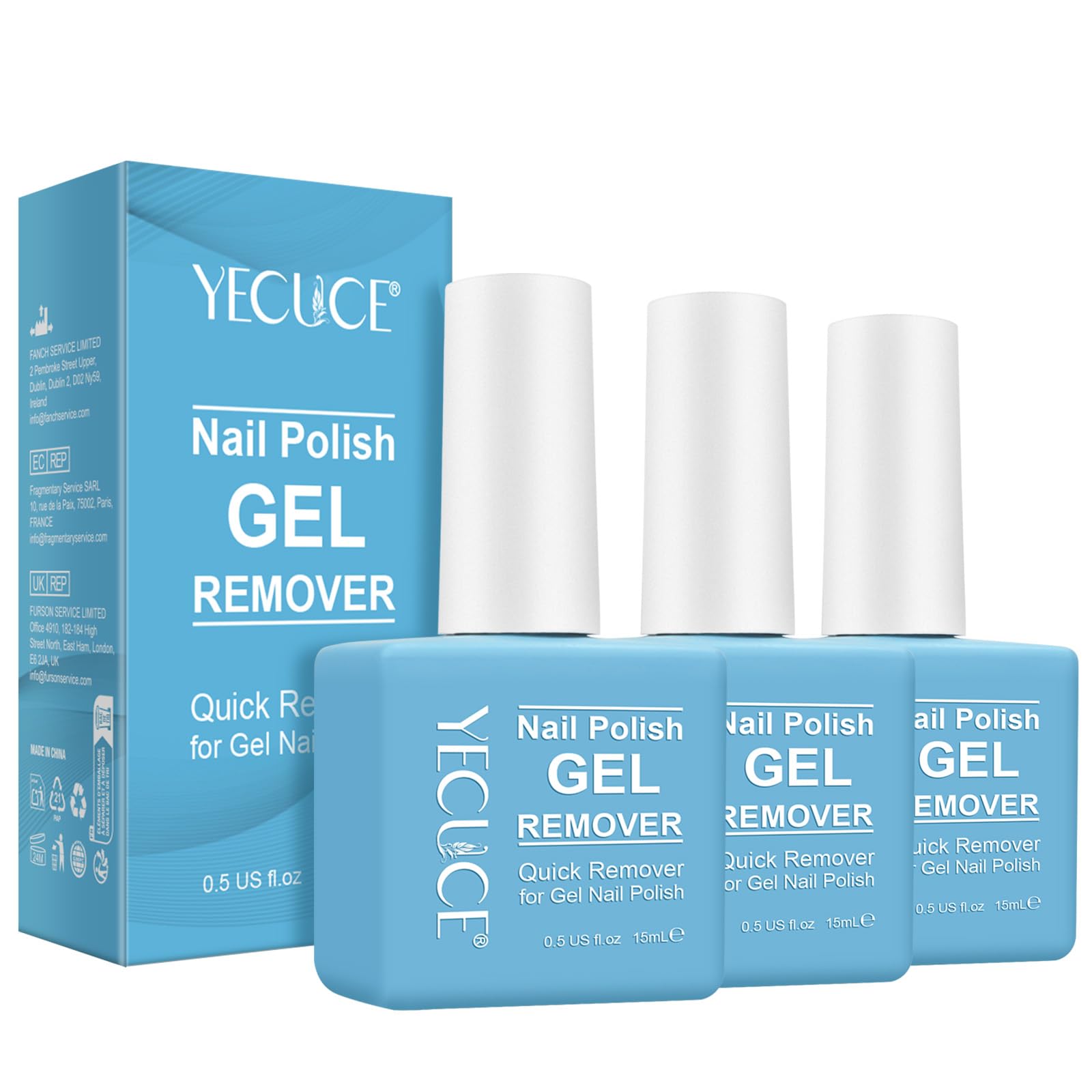 Quitagel para uñas pack 3, retirada rápida sin dañar las uñas.
