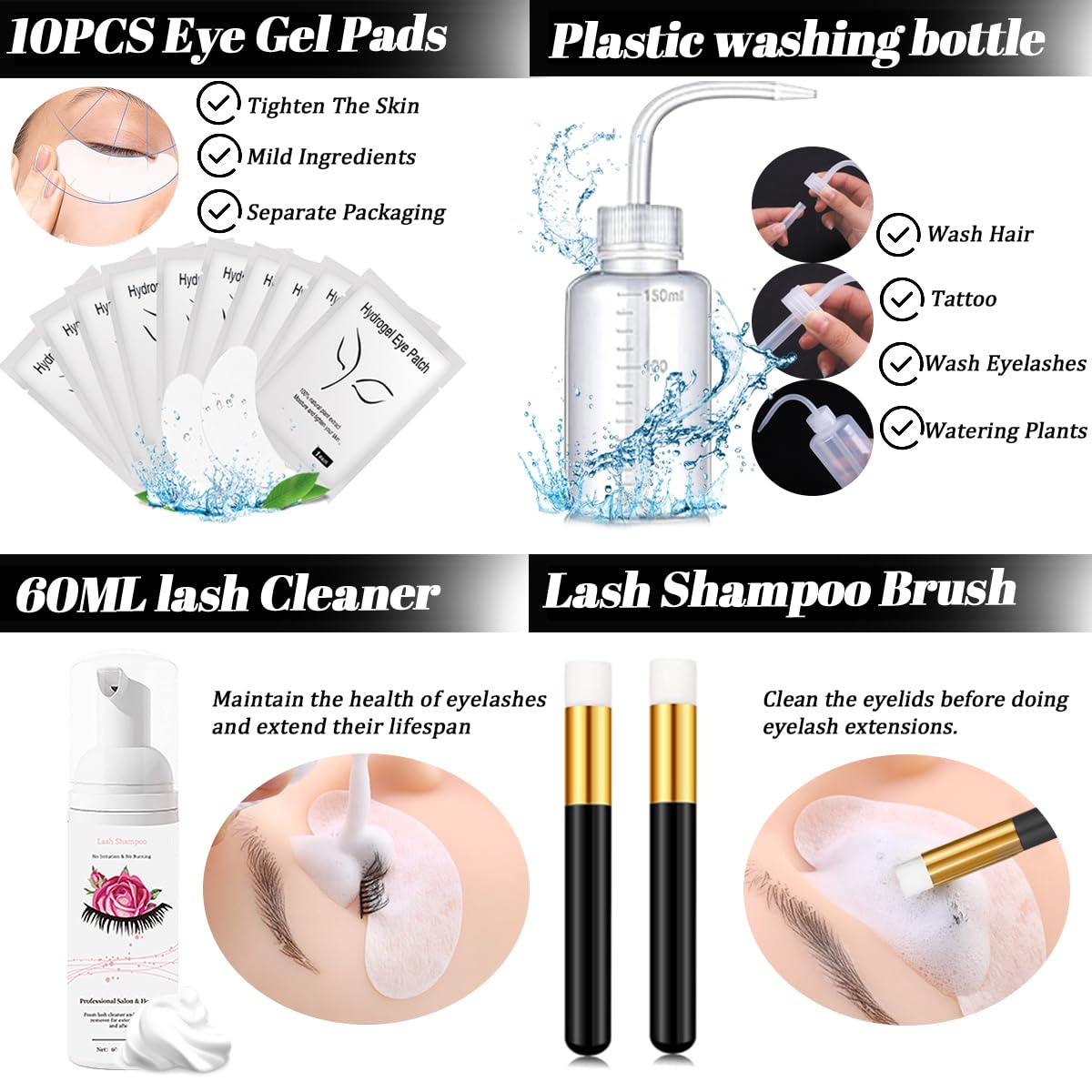 QUKLOGEN kit-extensiones pestañas principiantes conjunto completo.