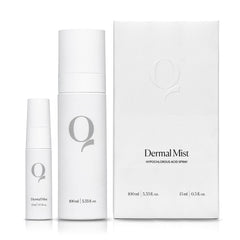 Qure Dermal Mist bottle close-up for refreshing, fragrance-free hydration