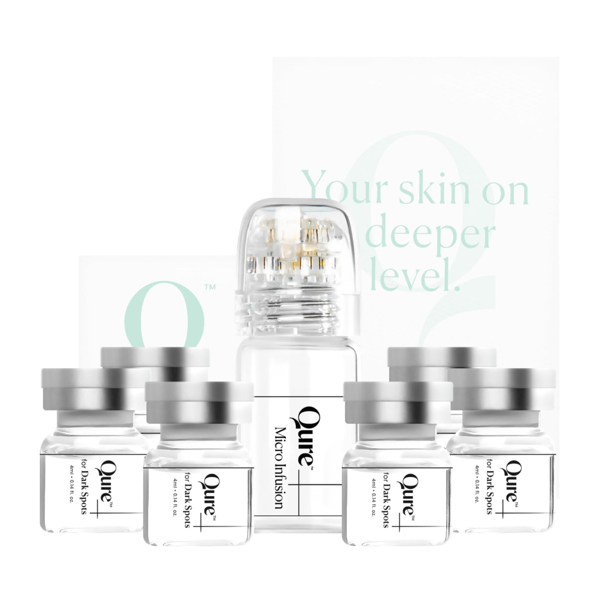 Qure Micro Infusion: estampas de un solo uso para rostro y cuello, higiene precisa.