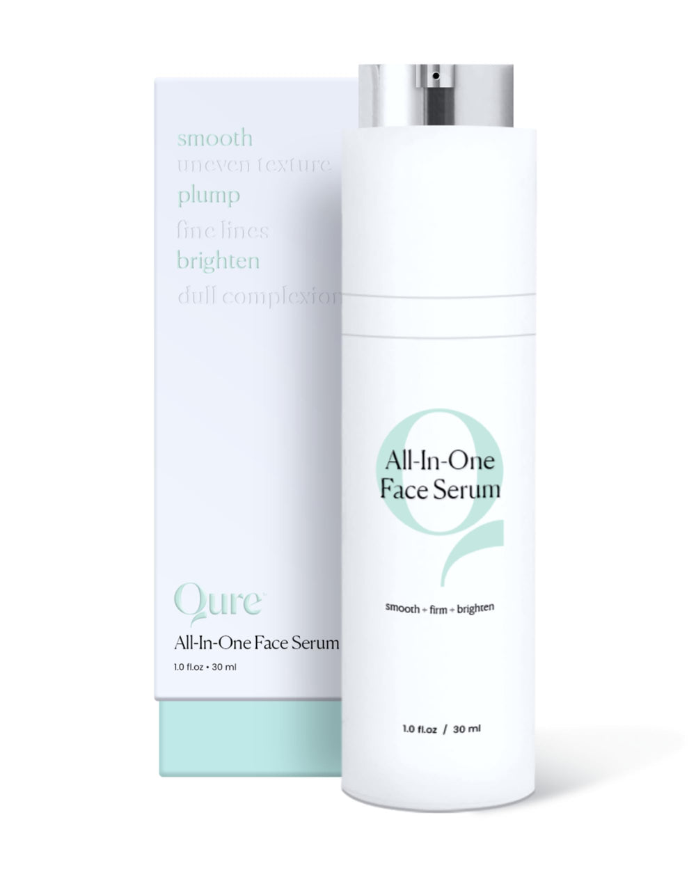 Qure Serum frasco gotero para rostro, hidratación profunda y absorción suave.