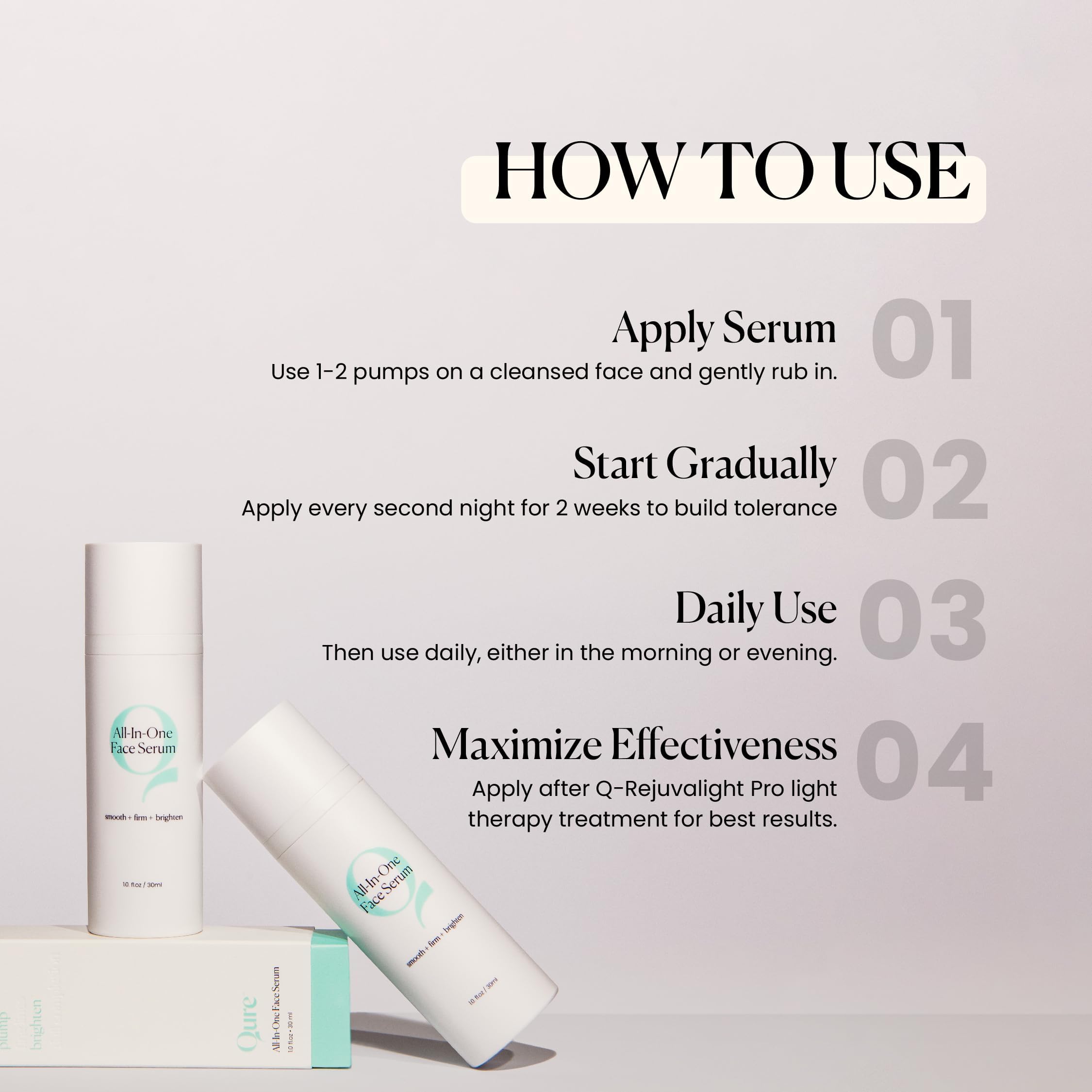 Qure Serum vitamina C para luminosidad suave y rutina diaria.