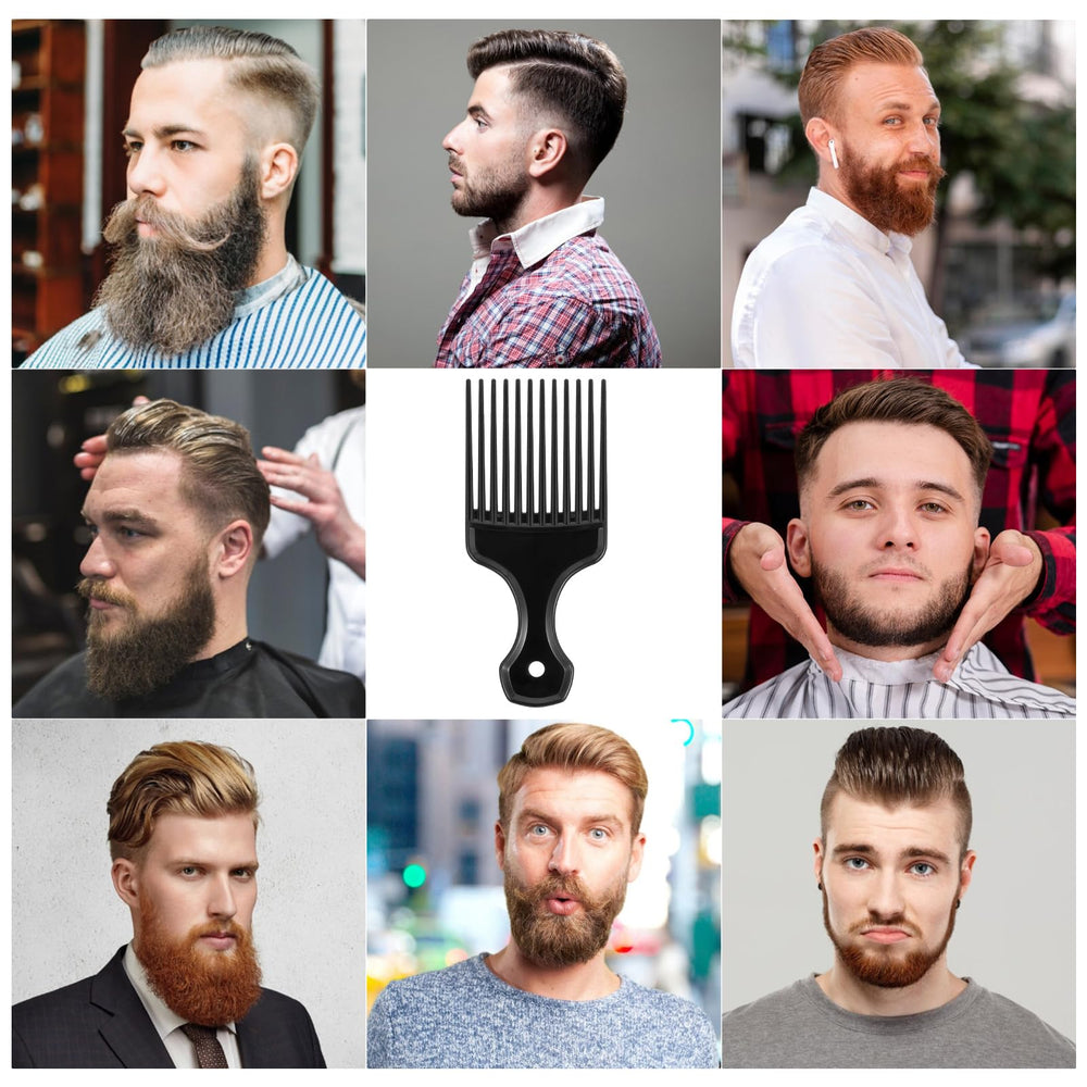 Qulkws peine afro plástico negro, uso diario en cabello grueso o natural