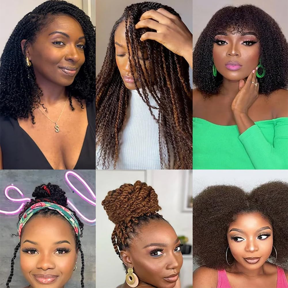 QUEEN VIRGIN REMY QVR Afro Kinky Bulk Hair tutoriales: guía para principiantes.