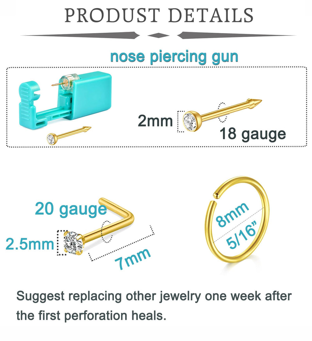 Aguja nasal 18ga 7mm de QWALIT para perforaciones precisas en casa.