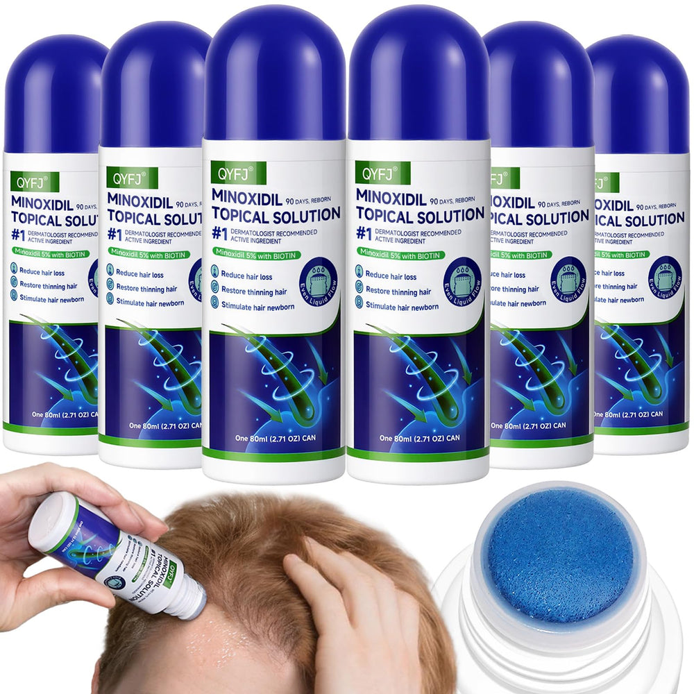 QYFJ Minoxidil 5% para crecimiento capilar mejorando densidad capilar.