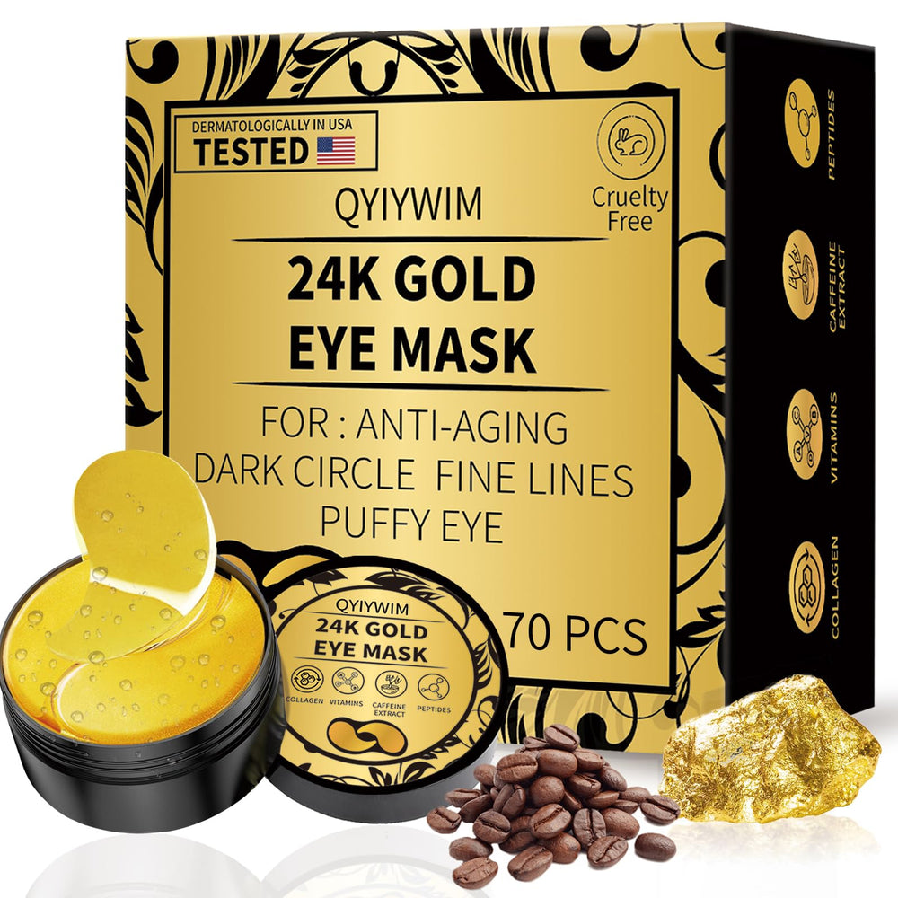 Parche ocular Qyiywim 24K oro en aplicación suave para ojos cansados