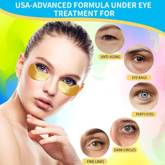 Parches ojos azules de Qyiywim con hialuronico: hidratación suave y alivio.