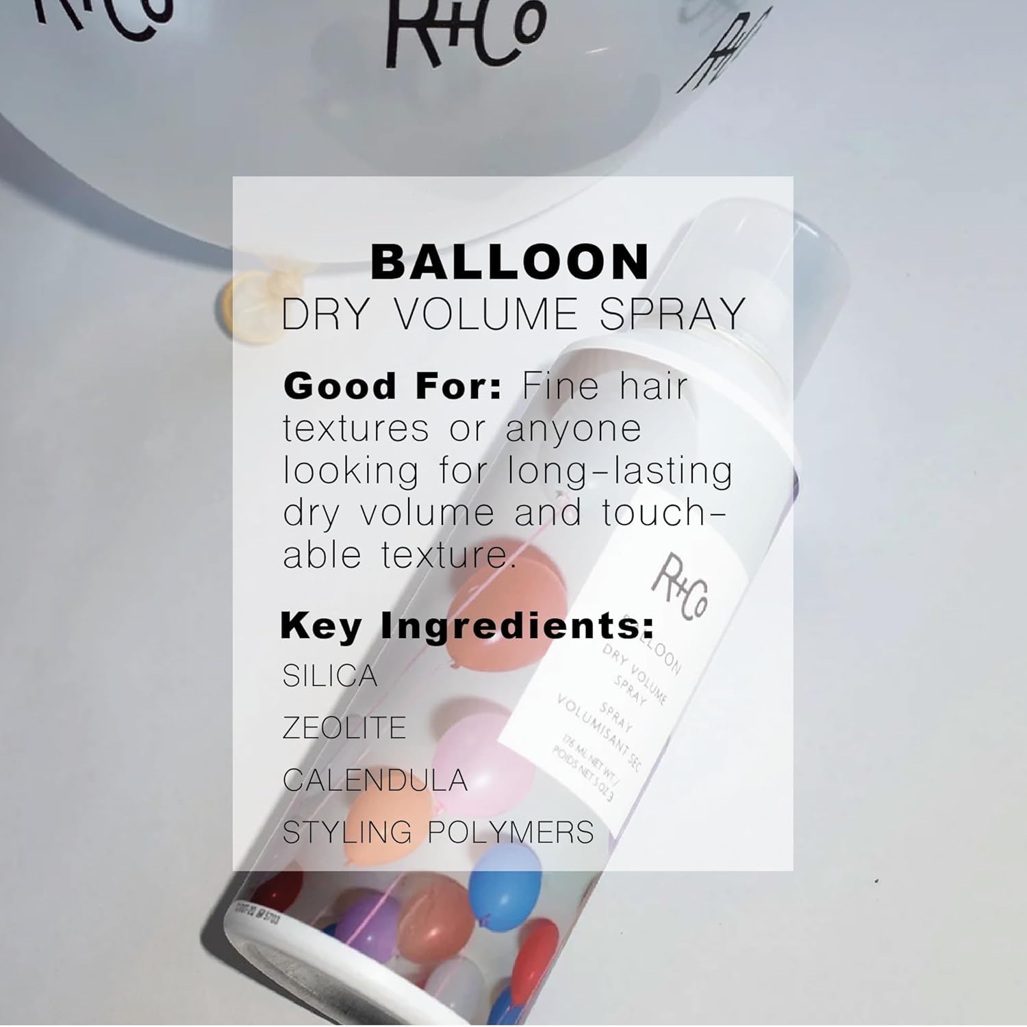 R+Co Balloon uso-diario-sutil ofrece volumen ligero sin esfuerzo.